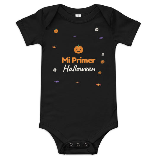 Mi Primer Halloween body negro diseño completo