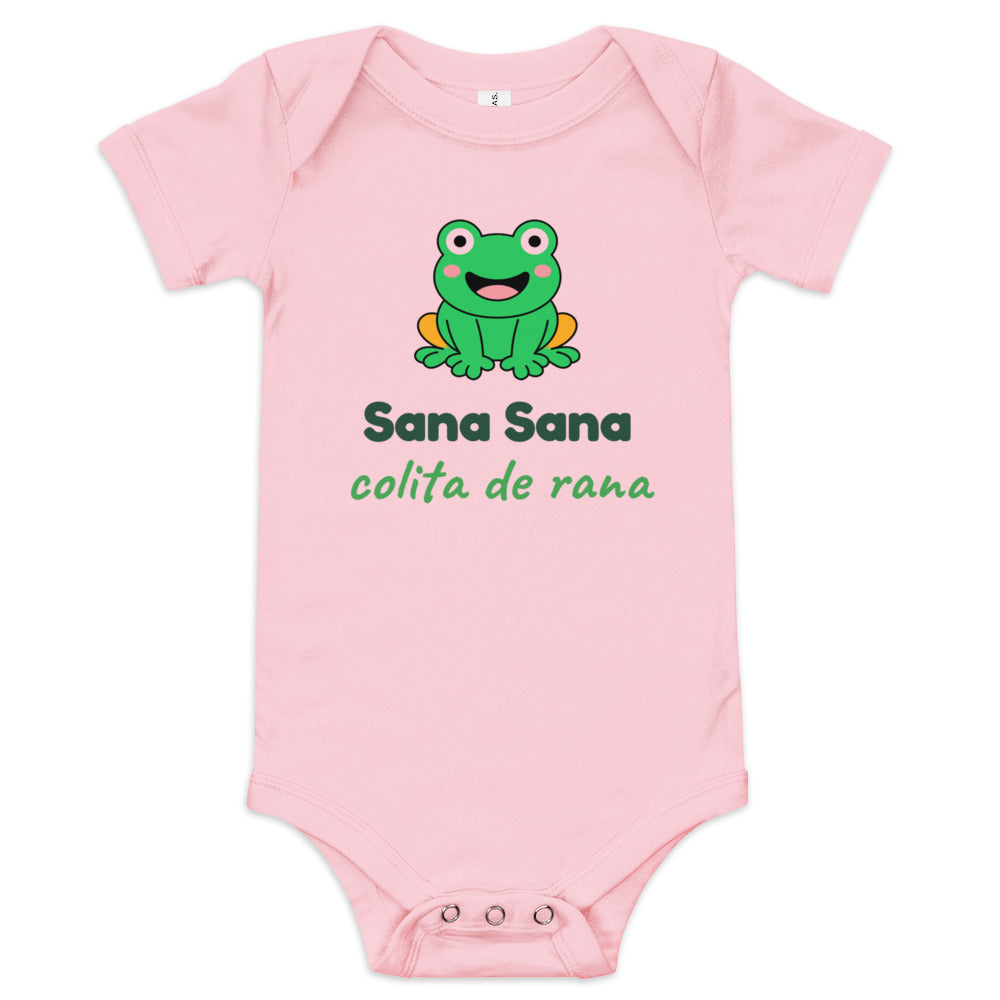 Body de bebé rosa con diseño Sana Sana Colita de Rana