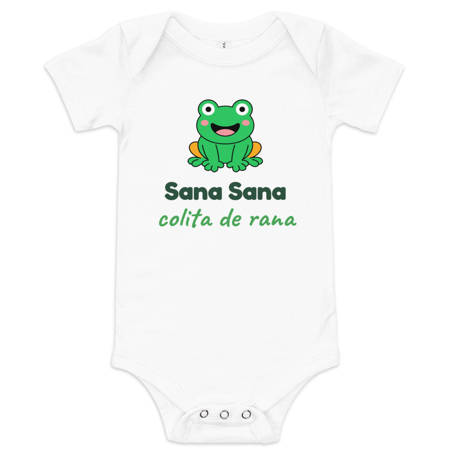 Body de bebé blanco con diseño Sana Sana Colita de Rana
