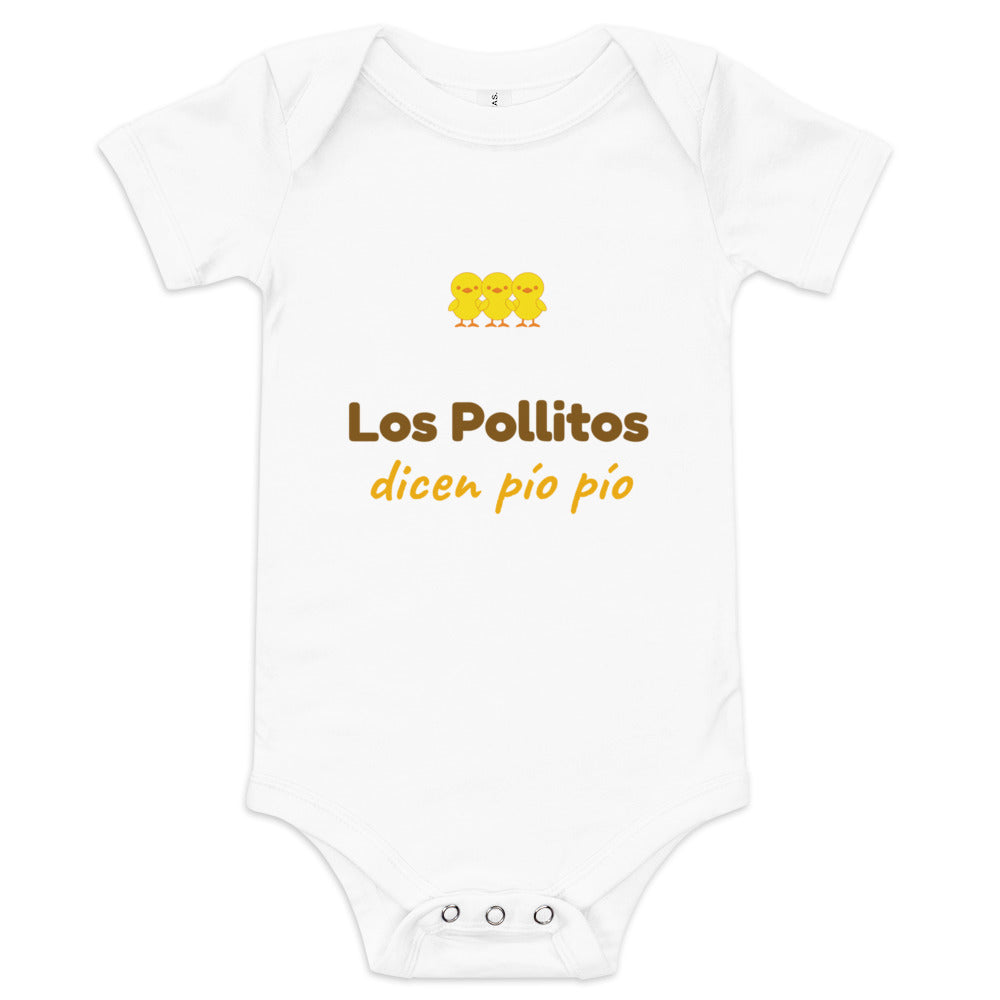 Body de bebé blanco — Los Pollitos Dicen Pío Pío