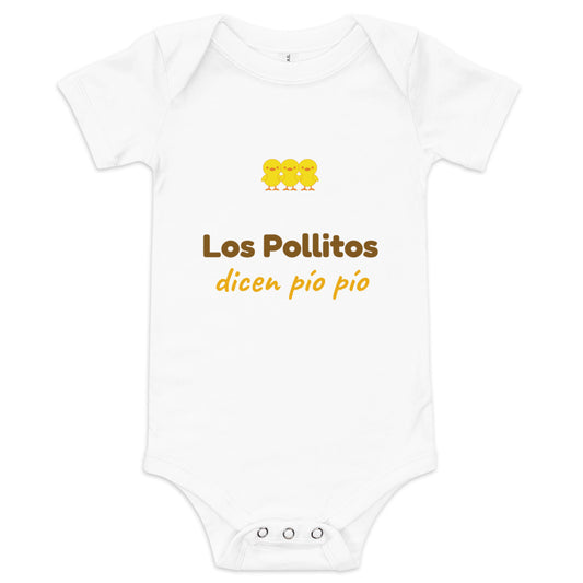 Body de bebé blanco — Los Pollitos Dicen Pío Pío