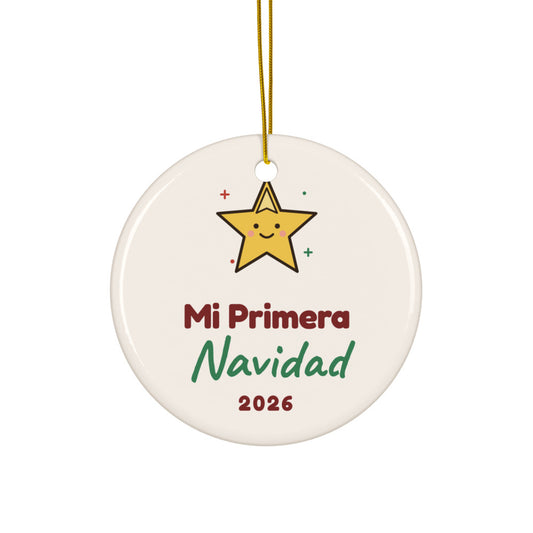 Mi Primera Navidad 2026 — Ornamento de Cerámica | Recuerdo del Bebé